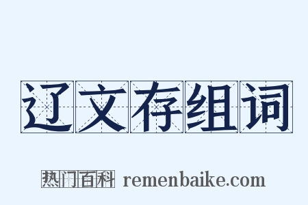 辽文存组词是什么意思的图片